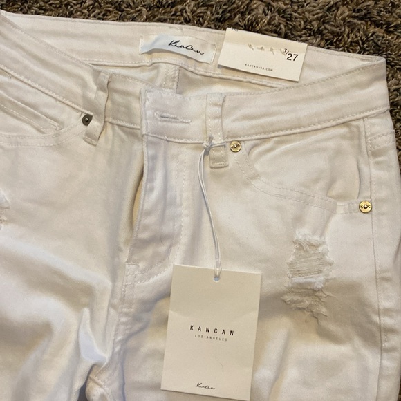NWT white distressed Kancan jeans - Picture 2 of 8